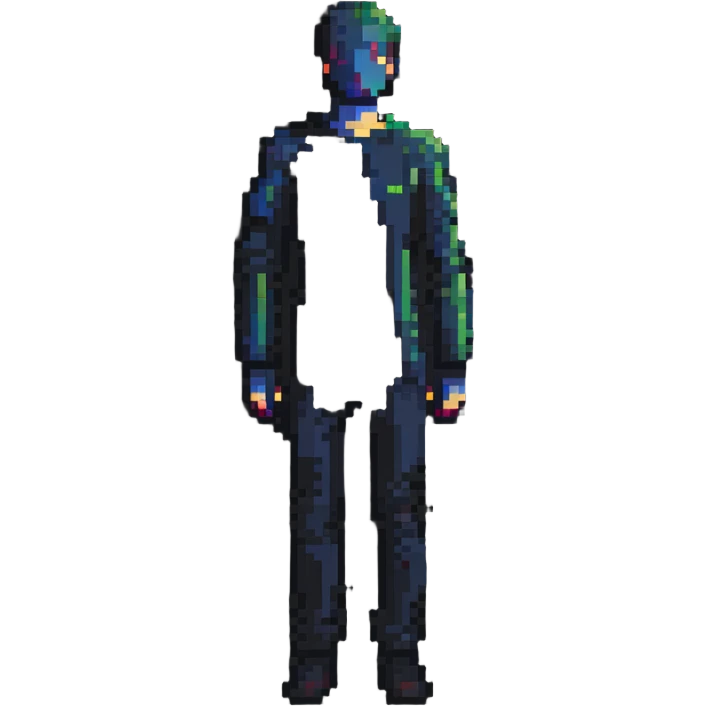 pixel art person silhouette, minimalist human shape emoji