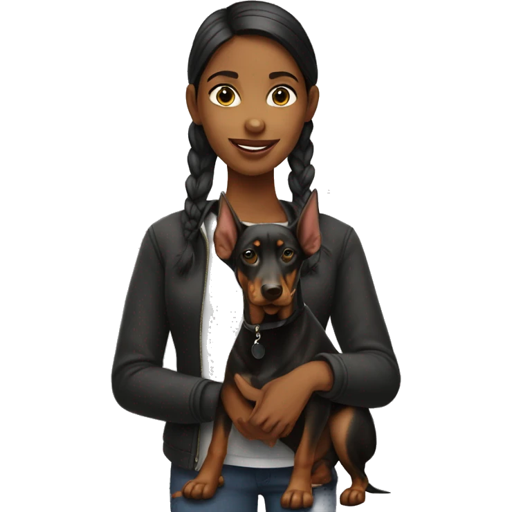girl with doberman  emoji