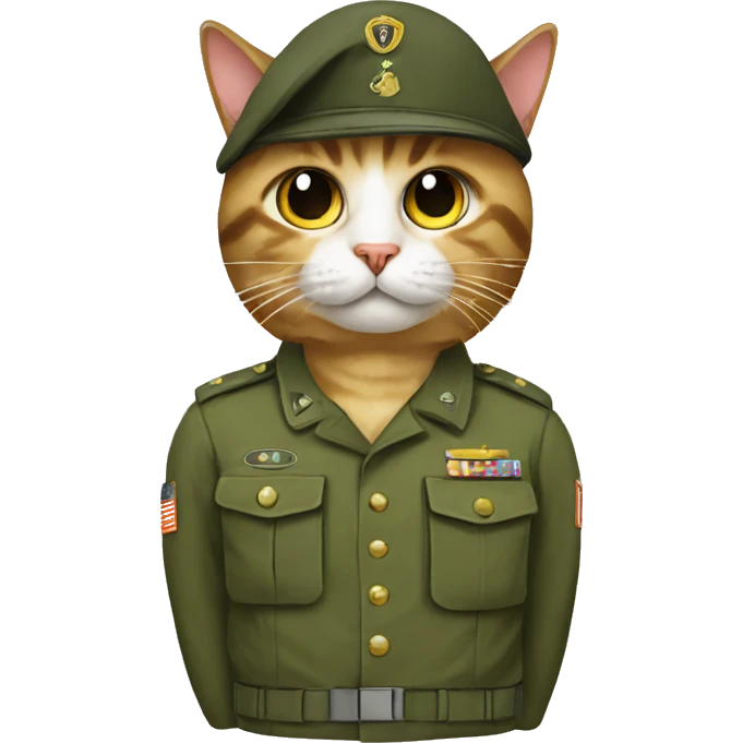 Cat in army  emoji