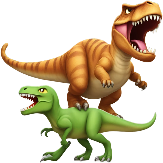 Angry cat riding a an angry t rex emoji