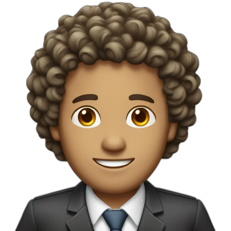 Curly hairbbusinessman with a borderwarmer emoji