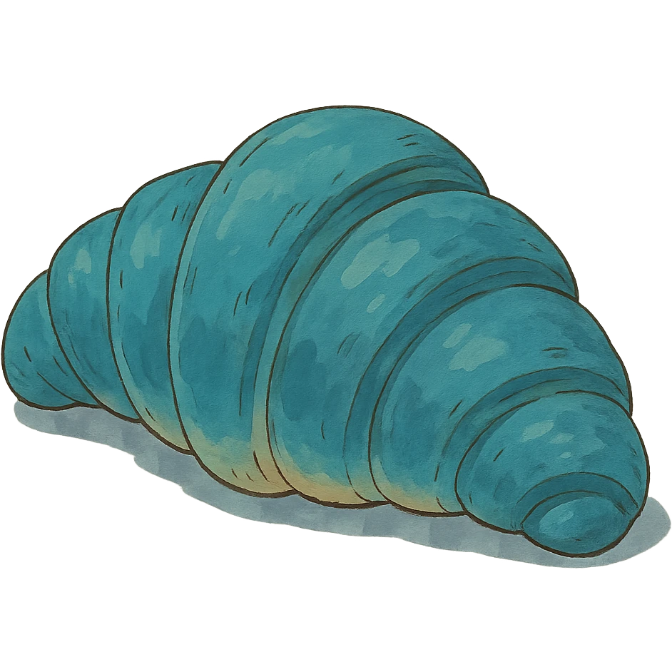 blue Danish croissant emoji