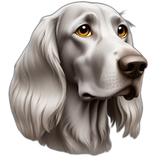 longhair weimaraner head 3/4 profile emoji