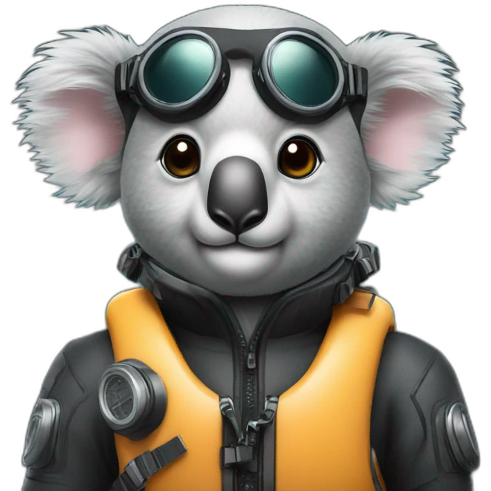 koala in black rubber diving suit emoji