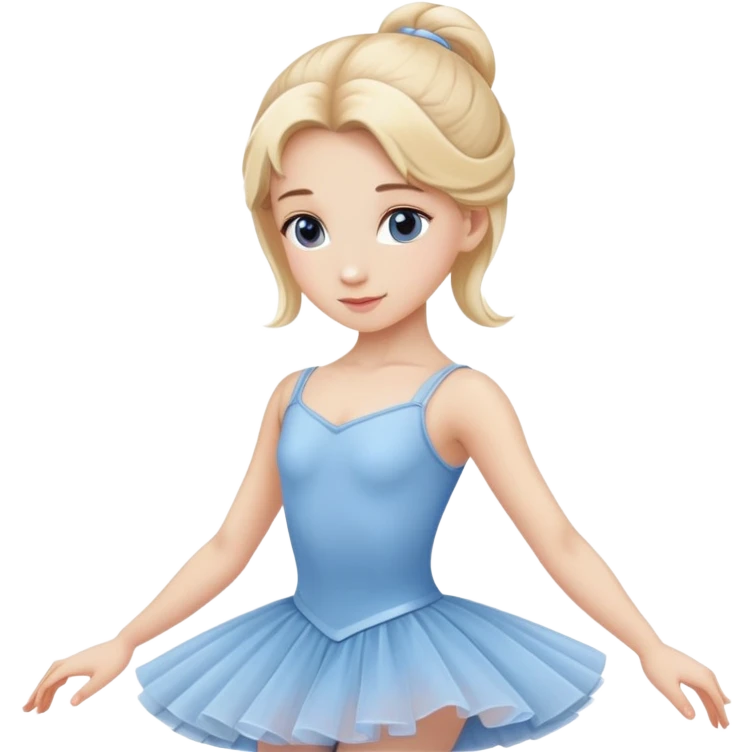female ballet dancer, blond hair, classic ballet outfit in blue or white, no pink color emoji