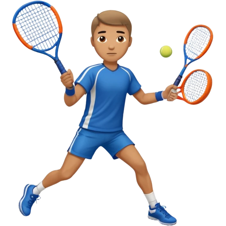 Male, eurasian, wearing sports cloth, swinging padel raquet not a tennis raquet emoji