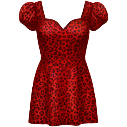 red leopard print mini dress emoji