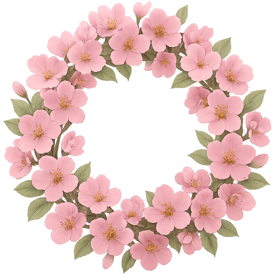 pink wreath, remove background emoji