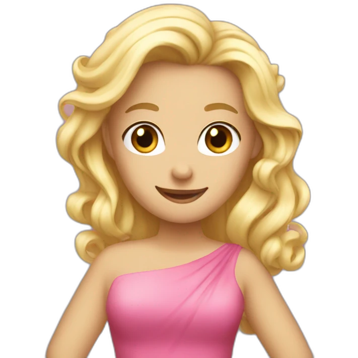 blonde hair pink dress thumbs up emoji