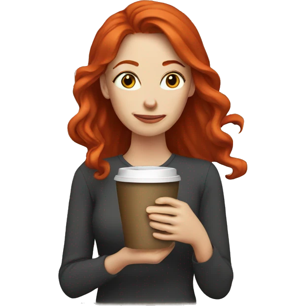 Red head drinking coffee emoji