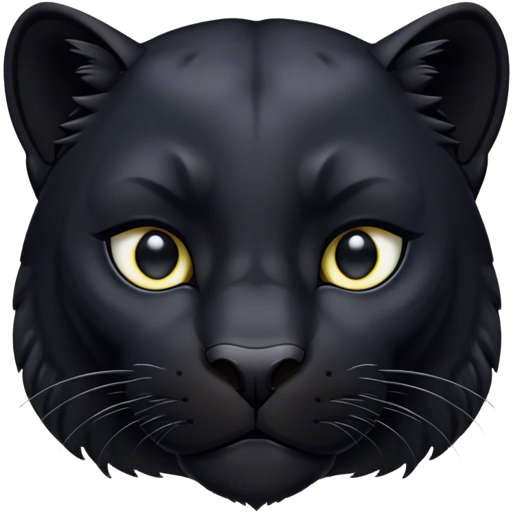 Cinematic Noble black Panther Portrait Emoji, Poised and regal, with a sleek, muscular build draped in glossy, midnight-black fur and piercing, luminescent eyes, Simplified yet sharp and sophisticated features, highly detailed, glowing with a soft, mysterious glow, high shine, intelligent and enigmatic, stylized with an air of stealthy authority, focused and commanding, soft glowing outline, capturing the essence of a watchful and confident jungle guardian that appears ready to prowl out of the screen with effortless authority! emoji