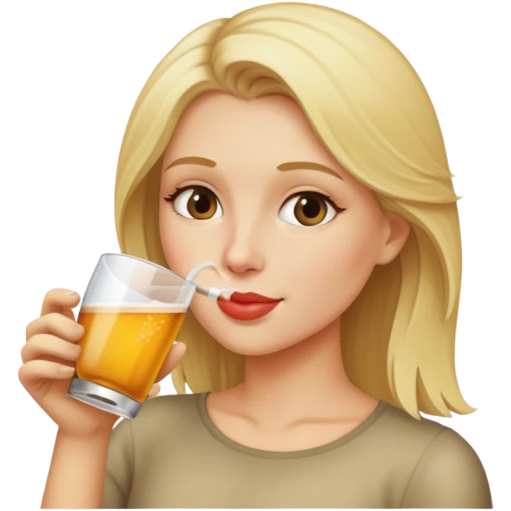 blonde drinking emoji