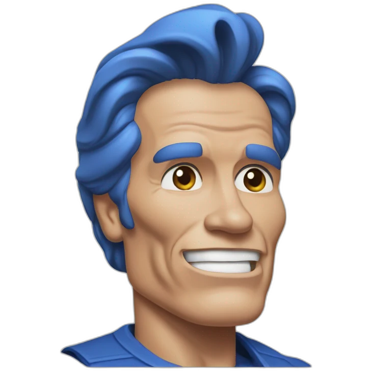 Arnold Schwarzenegger en bleu en ia emoji