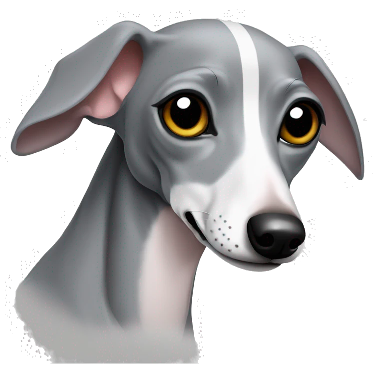 Italian greyhound gray curled up emoji