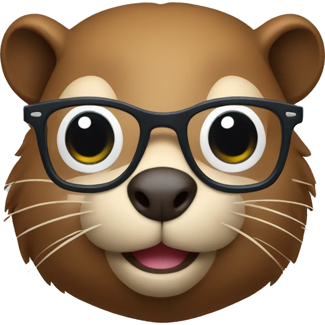 student beaver with glasses learning ai emoji