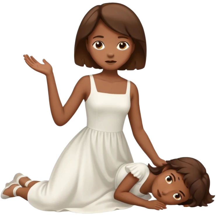 Fainting black girl brown hair  emoji