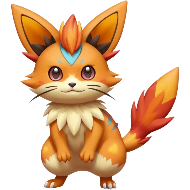 Sprigatito-Victini-Floragato-Meowscarada-Torracat-Pokémon-Fakémon-hybrid-fusion-creature (full body) emoji