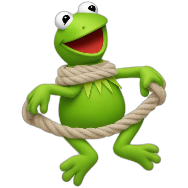 kermit in bath rope emoji