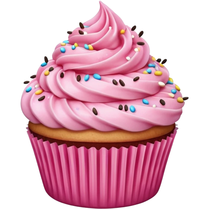 Cupcake with pink icing emoji