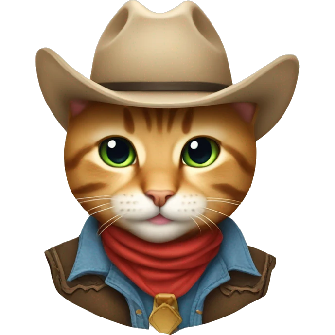 Cute cowboy cat emoji
