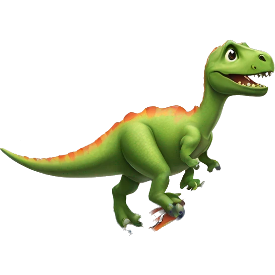 dinosaur riding a surf board  emoji