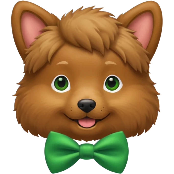dog with a green bow tie emoji