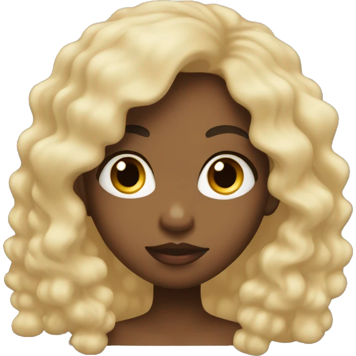 Light skin black girl with long hair making kiss face emoji