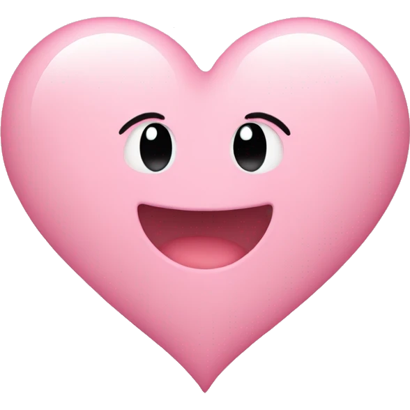 The heart is a soft pink color  emoji