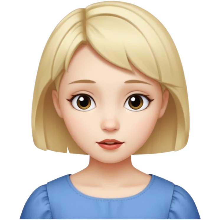 Garota cantarolando, com cabelo curto igual a personagem de crepúsculo "Alice" emoji