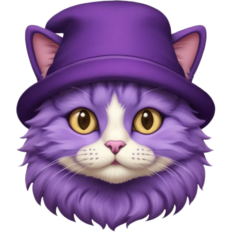 purple cat with hat
 emoji