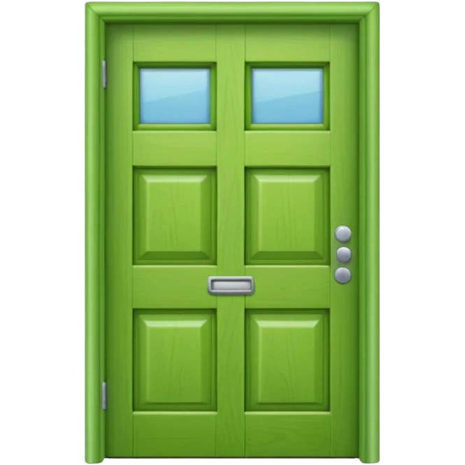 A simple green door emoji in the style of Apple emoji. emoji