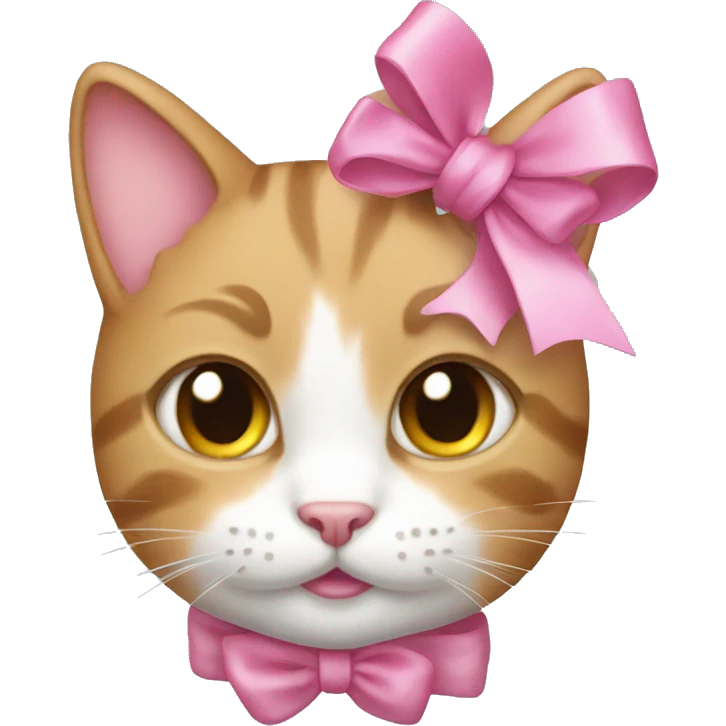 Kitty with a pink bow on the head emoji
