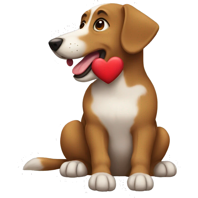 dog with heart emoji