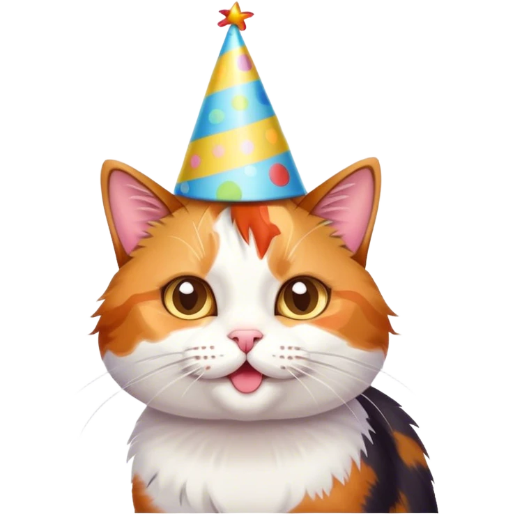 Cute cat celebrating her birthday  emoji