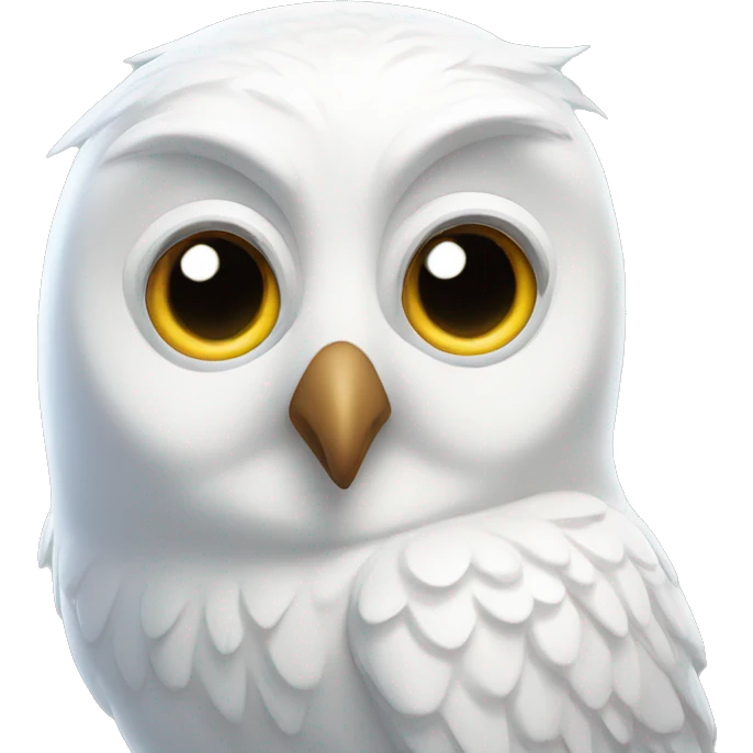 happy face white owl emoji