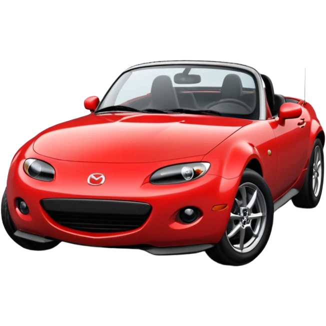 A red NA Mazda MX-5 facing right, make it simplistic and cartoony emoji