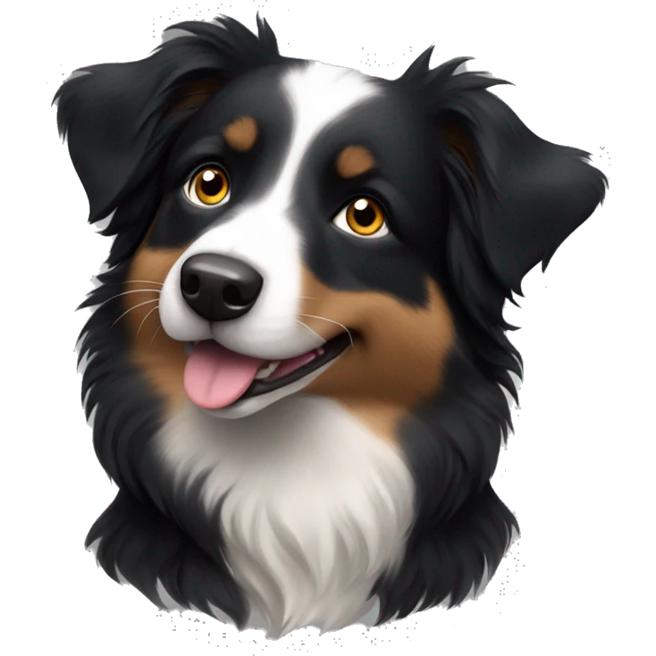 Moon Small black australian shepherd dog emoji