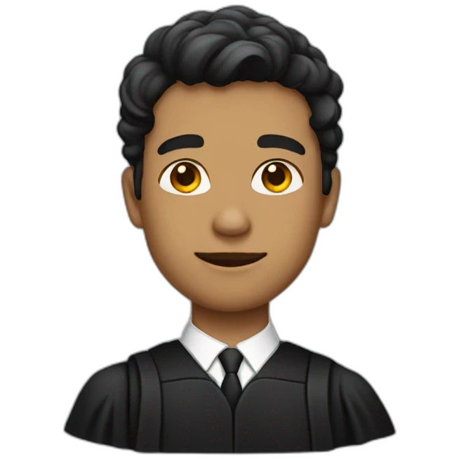 Jeune Lawyer en robe noire emoji