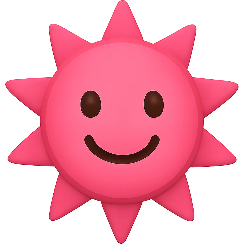 a bright and happy pink sun emoji emoji