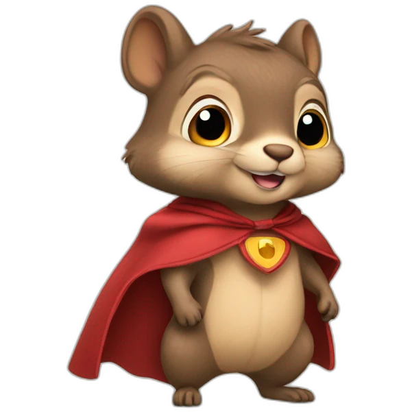 Squirrel with a cape emoji