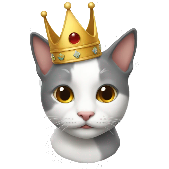 Un gato con una corona emoji
