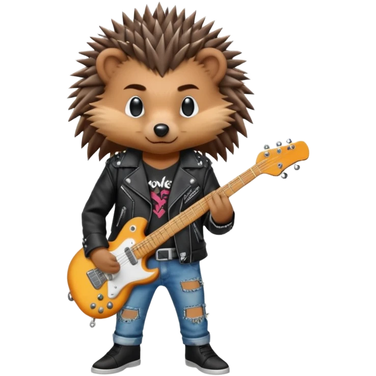 Punk guitarist hedgehog emoji