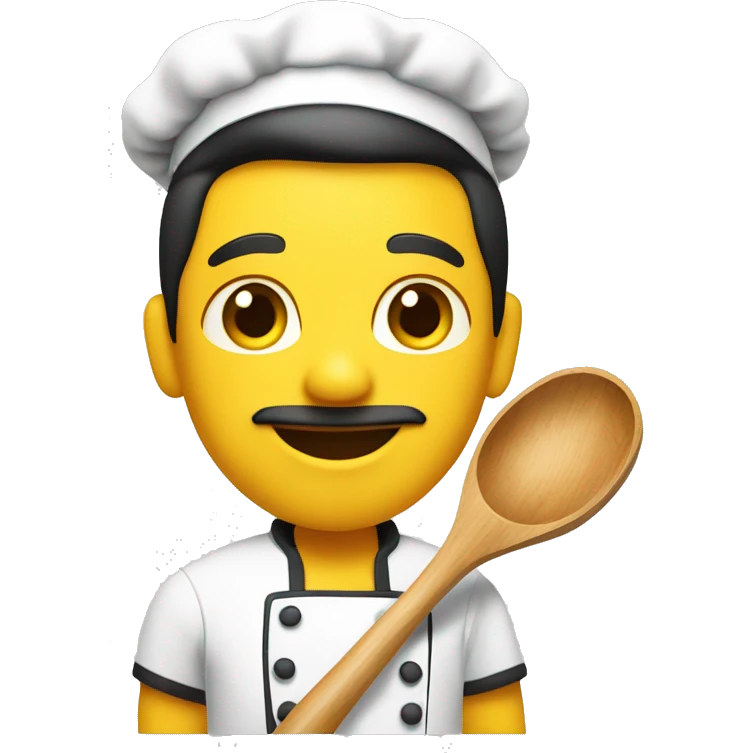 chef, yellow skin. with a wooden ladle in hand emoji
