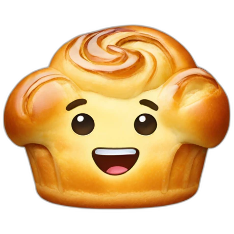 Danish pastry saluting emoji