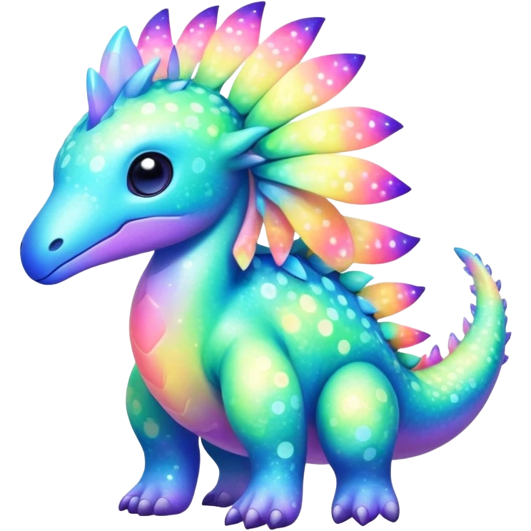 Shiny Exotic Cute Nebulae Sparkly Meganium-Aurorus-Amaura-Hybrid-Creature with pattern-markings emoji