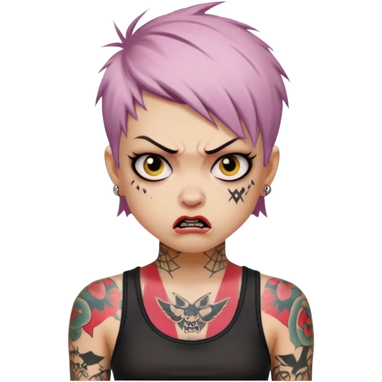 Skater punk girl mugshot emoji