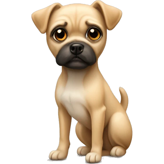 small terrier dog fawn colored with a pug tail  emoji