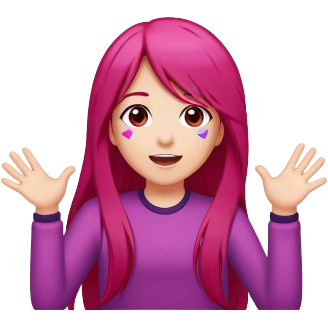 girl-long-straight-rosered-hair-throwing-confetti emoji