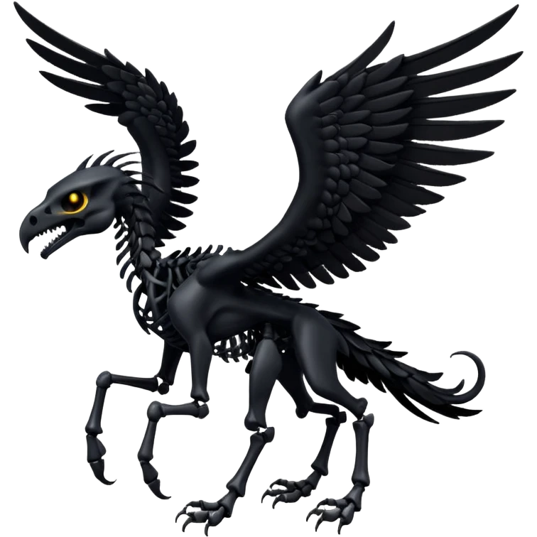 thestral: Winged horses visible only to those who have witnessed death and understand its significance. emoji