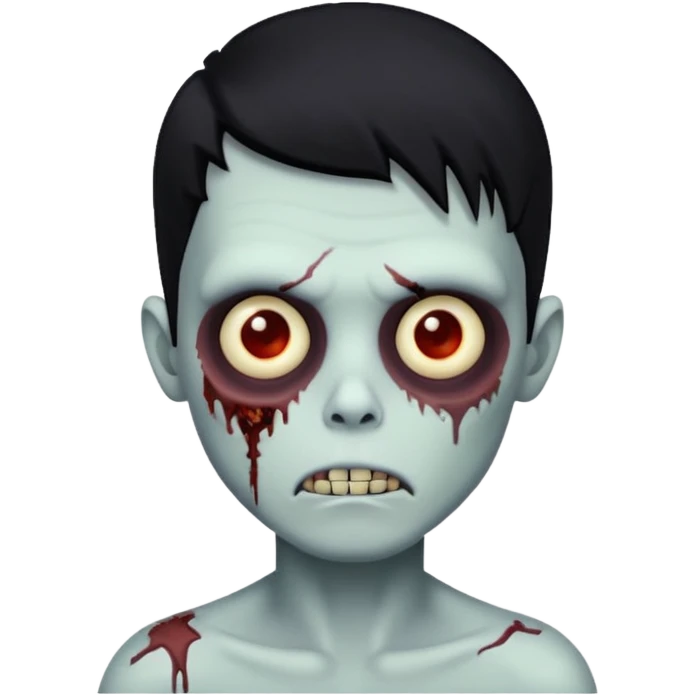 a black haired zombie boy  emoji